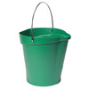 Vikan 3 gal. Round Hygienic Bucket, 12-3/4" H, 12 4/5 in Dia, Green, Polypropylene 56862