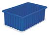 Akro-Mils Divider Box, Blue, Industrial Grade Polymer, 16 1/2 in L, 10 7/8 in W, 6 in H 33166BLUE