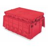 Buckhorn Red Attached Lid Container, Plastic, 16.83 gal Volume Capacity AR2717120202000