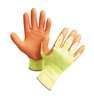 Showa Natural Rubber Latex Hi-Vis Coated Gloves, Palm Coverage, Orange/Yellow, M, PR 317M-08