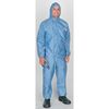 Kleenguard Hooded Chemical Resistant Coveralls, 24 PK, Blue, Microporous Film Laminate, Zipper 45023