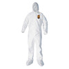 Kleenguard Disposable Coveralls, 25 PK, White, KleenGuard(TM) A40, Zipper 44332