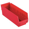 Akro-Mils Shelf Storage Bin, Plastic, 4-1/8 in W x 4 in H x 11-5/8 in L, Red 30120RED