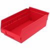Akro-Mils 15 lb Shelf Storage Bin, Plastic, 6 5/8 in W, 4 in H, Red, 11 5/8 in L 30130RED