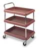 Metro Polymer Utility Cart with Deep Lipped Plastic Shelves, Raised, 3 Shelves, 400 lb BC2636-3DBL