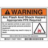 Brady Arc Flash Protection Label, PK100, 102307 102307