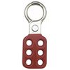 Condor Lockout Hasp, 1 in Opening Size, Snap-On, 6 Lock, Red 7545