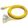 Zoro Select 50 ft. 14/3 3-Outlet Lighted Extension Cord SJTW 20FR83ID