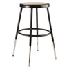 National Public Seating Round Stool, Height Range 19" to 27", Masonite Board Black 6218H-10