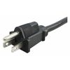 Zoro Select PC Power Cord, 5-15P, IEC C13, 6 ft., Blk, 15A 20PX09ID
