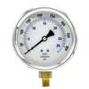 Pic Gauges Pressure Gauge, 0 to 400 psi, 1/4 in MNPT, Stainless Steel, Silver 201L-404I