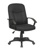 Lorell Fabric Executive Chair, Open Loop Arms, Black LLR84552