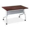 Lorell Rectangle Lorell Mahogany Flip Top Training Table, 23.6 X 48 X 29.5, Nylon Top, Mahogany LLR60722