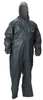 Lakeland Hooded Chemical Resistant Coveralls, Gray, Pyrolon CRFR, Zipper LS51130-2X