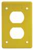 Hubbell Wiring Device-Kellems Duplex Cover Plate, Number of Gangs: 1 Thermoplastic, Yellow HBLP8FSY