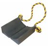 Zoro Select Molded Rubber with Steel Grab Wheel Chock in Black 22XW86