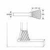 Zoro Select Carbide Bur, Inverted Cone, 3/16, 1/8 Shank 310-001223