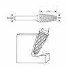 Zoro Select Carbide Bur, Taper Radius, 5/16, 1/4 Shank 310-002185