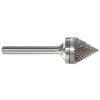 Zoro Select Carbide Bur, Cone, 1/2 In, 1/4 Shank 310-002164