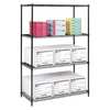 Safco Wire Shelving Unit, 24"D x 48"W x 72"H, 4 Shelves, Black, Finish: Powder Coated 5294BL