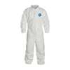 Dupont Tyvek 400 Collared Disposable Coverall, Elastic Wrists and Ankles, 2XL, White, 25 Pack TY125SWH2X002500