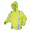 Mcr Safety Rain Jacket w/Hood, Hi-Vis Yellow/Green, 2XL 500RJHX2