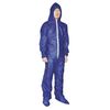 Condor Hooded Disposable Coveralls, 25 PK, Blue, Polypropylene, Zipper 26W832