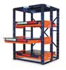 Jarke Roll Out Shelving, 48"D x 48"W x 72-1/2"H, 3 Shelves, Blue EZ484872