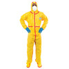 Chemsplash Hooded Chemical Resistant Coveralls, 6 PK, Yellow, Non-Woven Laminate, Zipper 7019YT-L