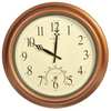 Zoro Select 18" Analog Thermometer Wall Clock, Brown 50314A2