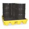 Eagle Mfg Drum Spill Containment Pallet, 66 gal Spill Capacity, 4 Drum, 8000 lb., High Density Polyethylene 1645