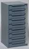 Durham Mfg Storage Cabinet, 24 1/2 in H, 12 5/8 in W, 12 1/8 in D, 9 Drawers, 1 Shelves, Steel, Gray 611-95