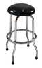 Traxion Round Stool, Height Range 30", Steel Black 3KYP7