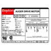 Dayton Auger Drive Motor, Capacitor-Start, 1/2 HP, 115/230V AC, 1,725 Nameplate RPM, 56YZ Frame 3K995