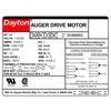 Dayton Auger Drive Motor, Capacitor-Start, 3/4 HP, 115/230V AC, 1,725 Nameplate RPM, 56YZ Frame 3K996