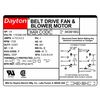 Dayton Split-Phase Belt Drive Motor, 1/4 HP, 48 Frame, 115/208-230V AC Voltage, 1,725 Nameplate RPM 3K091