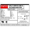 Dayton Split-Phase Belt Drive Motor, 1/2 HP, 48 Frame, 115V AC Voltage, 1,725 Nameplate RPM 3K772