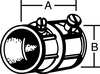 Zoro Select FlextoEMT Coupling, 3/8In Flex-1/2 In EMT 3LV35