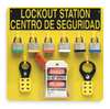 Brady Lockout Station, Unfilled, 16 In H, Blk/Ylw LC210G