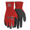 Mcr Safety Latex Coated Gloves, Palm Coverage, Red/Gray, S, PR N9680S