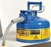 Justrite 1 gal Blue Steel Type II Safety Can Kerosene 7210320