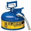 Justrite 1 gal Blue Steel Type II Safety Can Kerosene 7210320