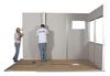 Porta-King 4-Wall Modular In-Plant Office, 8 ft H, 8 ft W, 8 ft D, Gray VK1STL 8'x8' 4-Wall