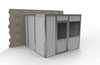 Porta-King 3-Wall Modular In-Plant Office, 8 ft H, 10 ft W, 10 ft D, Gray VK1DW 10'x10' 3-Wall