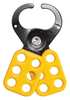 Brady Lockout Hasp, Standard, 6 Lock, 5 In. L, Color: Yellow T220