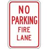 Lyle Fire Lane, Zone & Equipment No Parking Sign, 18 in Height, 12 in Width, Aluminum, English LR7-22-12HA