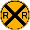 Lyle RXR Traffic Sign, 30 in Height, 30 in Width, Aluminum, Circle, No Text W10-1-30HA