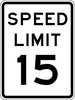Lyle Speed Limit 15 Traffic Sign, 24 in H, 18 in W, Aluminum, Vertical Rectangle, R2-1-15-18HA R2-1-15-18HA