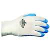 Mcr Safety Latex Coated Gloves, Palm Coverage, Blue/White, L, PR 9680L
