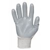 Mcr Safety Nitrile Coated Gloves, Palm Coverage, White/Gray, L, PR 9674L